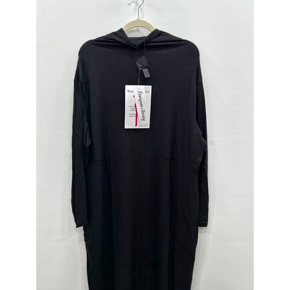 NWT Women With Control Black Finespun Jersey Tummy Midi T-Shirt Dress Size 1XP - Picture 1 of 10